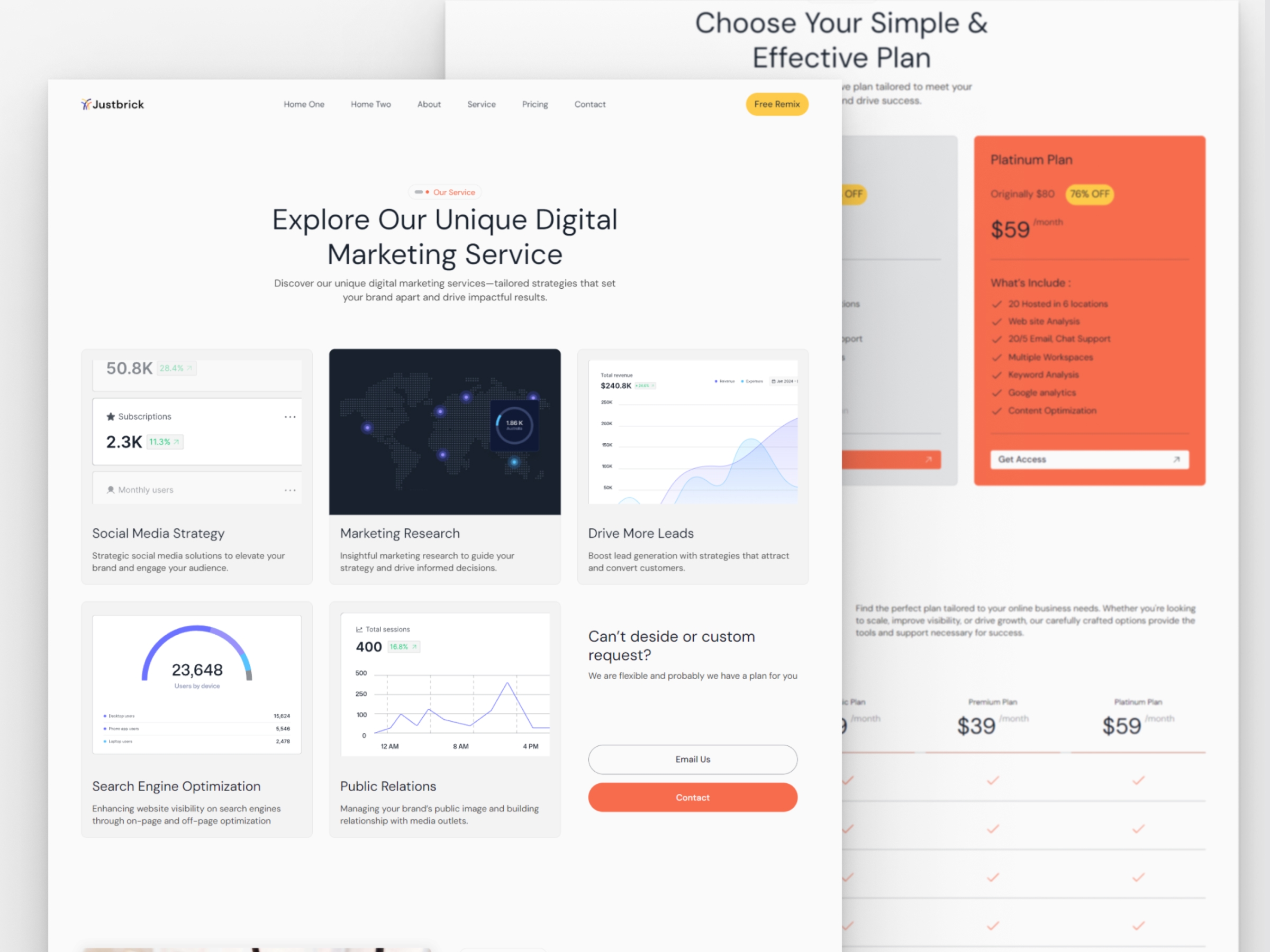 Screenshot 4 for Justbrick, a Framer Marketplace template by Framebrick.